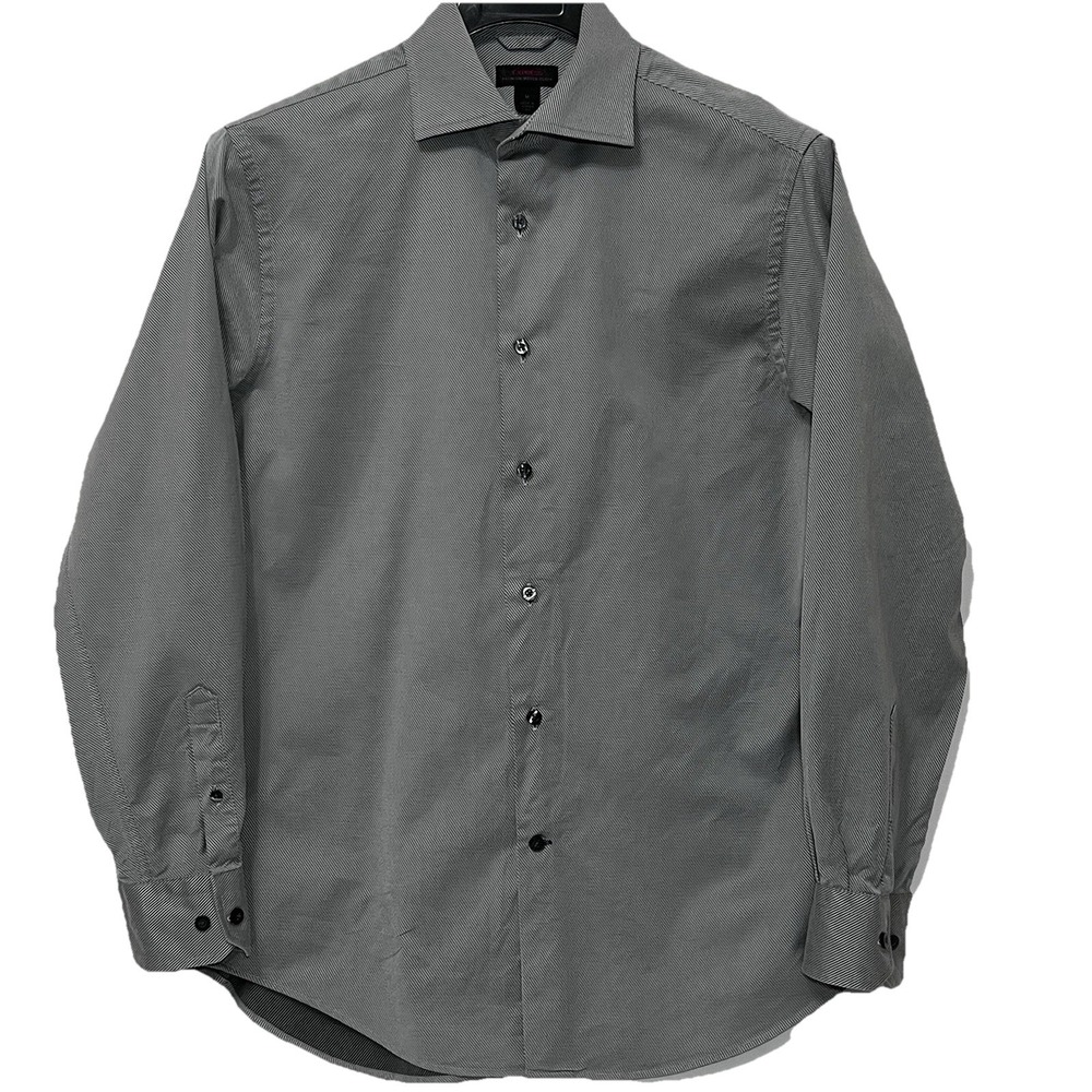 Express Premium Woven Button Long Sleeve Dress Shirt Gray Men Medium